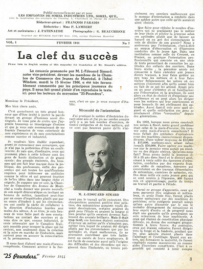 Article de journal accompagné d'une photo d'Édouard Simard.