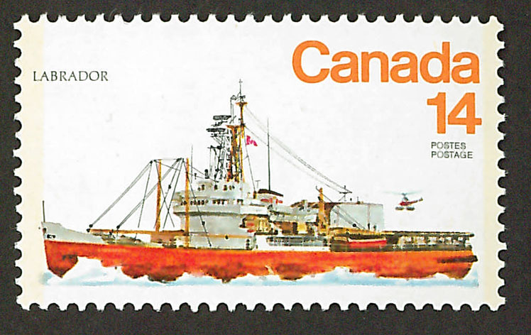 Un timbre comportant l'illustration en couleur du brise-glace.